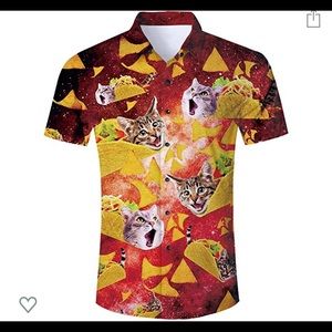 Taco cat button up shirt